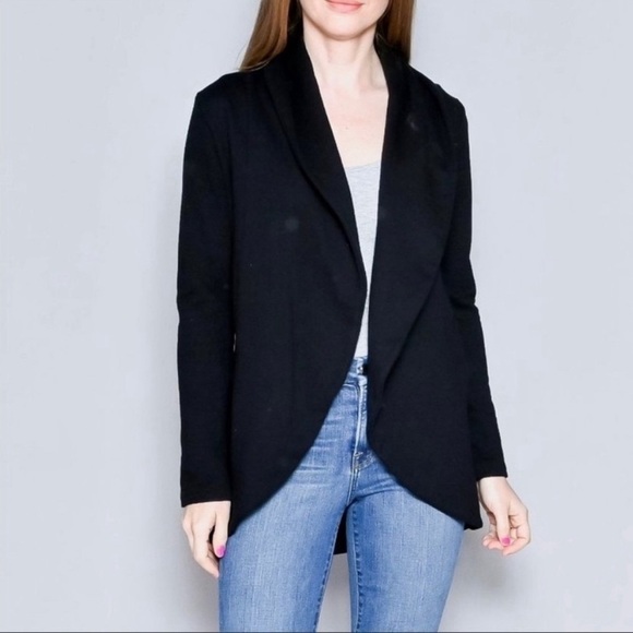 James Perse Jackets & Blazers - James Perse Cardigan Womens Black Long Sleeve Sweatshirt Size 3 Large